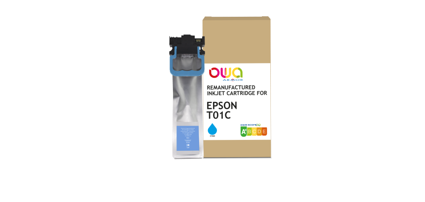 Cartouche d'encre remanufacturée OWA - standard - Cyan - pour EPSON C13T01C200