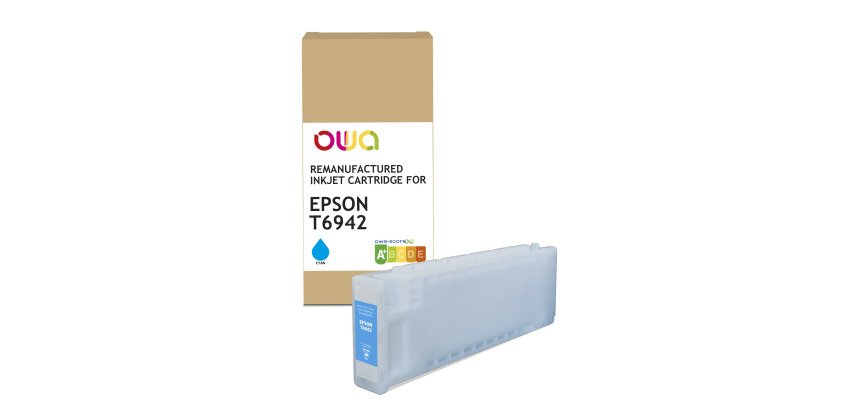 Remanufactured OWA Plotter Ink Cartridge - High Capacity - Cyan - for EPSON T6942