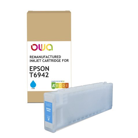Cartouche d'encre traceur remanufacturée OWA - haute capacité - Cyan - pour EPSON T6942
