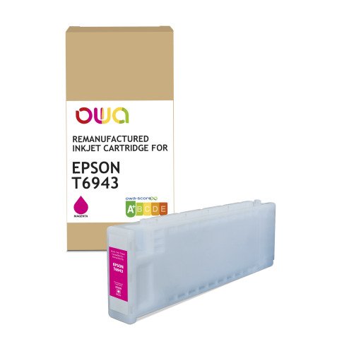 Cartouche d'encre traceur remanufacturée OWA - haute capacité - Magenta - pour EPSON T6943