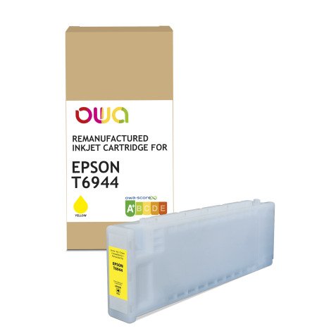 Cartouche d'encre traceur remanufacturée OWA - haute capacité - Jaune - pour EPSON T6944