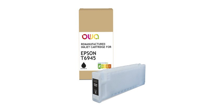 Cartouche d'encre traceur remanufacturée OWA - haute capacité - Noir Mat - pour EPSON T6945