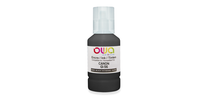 Bouteille d'encre compatible OWA - standard - Noir - pour CANON GI-56 BK