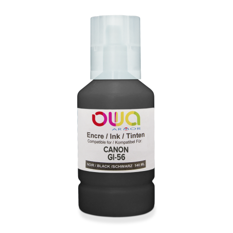 Bouteille d'encre compatible OWA - standard - Noir - pour CANON GI-56 BK