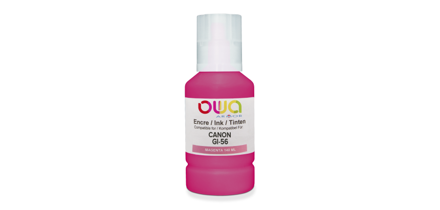 Bouteille d'encre compatible OWA - standard - Magenta - pour CANON GI-56 M