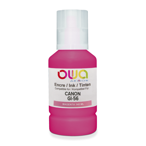 Bouteille d'encre compatible OWA - standard - Magenta - pour CANON GI-56 M