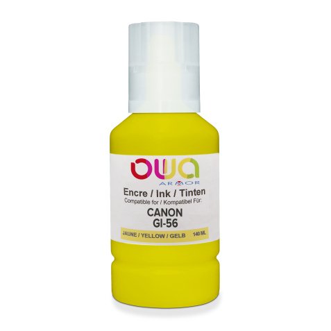 Bouteille d'encre compatible OWA - standard - Jaune - pour CANON GI-56 Y