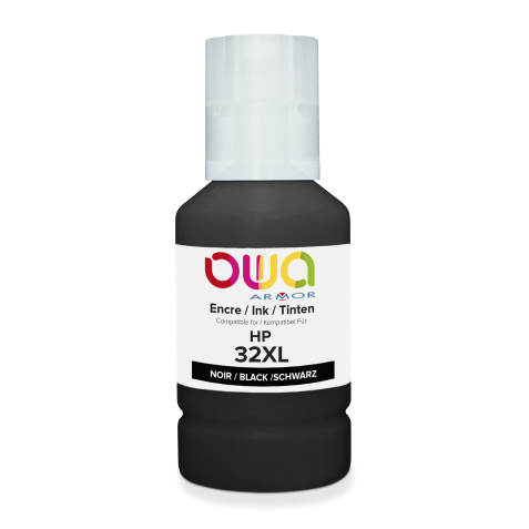 Bouteille d'encre compatible OWA - standard - Noir - pour HP 32XL