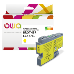 Cartouche d’encre remanufacturable OWA - haute capacité - Jaune - pour BROTHER LC-427XLY