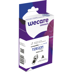 Consommable étiqueteuse WECARE - standard - Noir/Blanc - pour BROTHER TZE-231