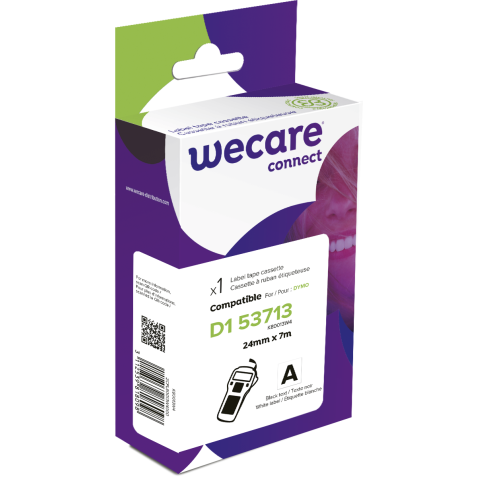 Consommable étiqueteuse WECARE - standard - Noir/Blanc - pour DYMO RL-DY 53713