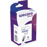 Consommable étiqueteuse WECARE - standard - Noir/Blanc - pour BROTHER TZE-261