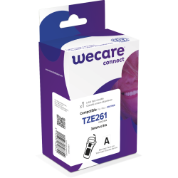 Consommable étiqueteuse WECARE - standard - Noir/Blanc - pour BROTHER TZE-261