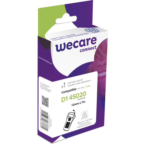 Consommable étiqueteuse WECARE - standard - Blanc/Transparent - pour DYMO 45020