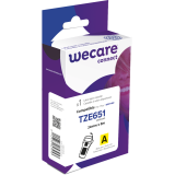 Consommable étiqueteuse WECARE - standard - Noir/Jaune - pour BROTHER TZE-651