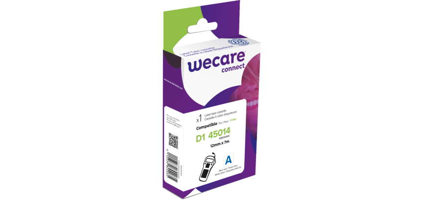 Consommable étiqueteuse WECARE - standard - Bleu/Blanc - pour DYMO 45014