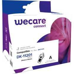 Consommable étiqueteuse WECARE - standard - Noir/Blanc - pour BROTHER DK-11201
