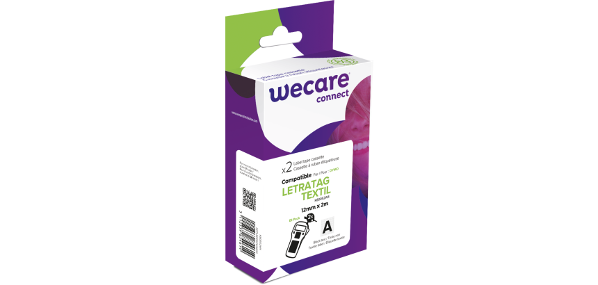 Pack de 2 consommable étiqueteuse WECARE - standard - Noir/Blanc - pour DYMO 18769