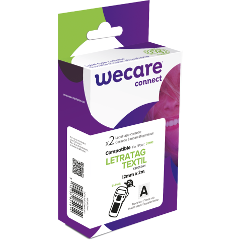 Pack de 2 consommable étiqueteuse WECARE - standard - Noir/Blanc - pour DYMO S0718850