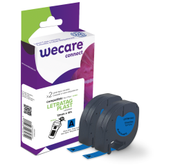 Consumible etiquetadora WECARE - estándar - Negro/Azul - para DYMO 91221