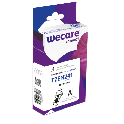 Consumo etiquetadora WECARE - estándar - Negro/Blanco - para BROTHER TZE-N241