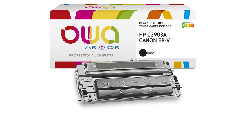 Toner remanufacturé OWA - standard - Noir - pour HP C3903A, CANON EP-V