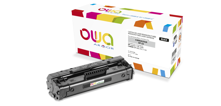 Toner remanufacturé OWA - standard - Noir - pour HP 92A, CANON EP-22