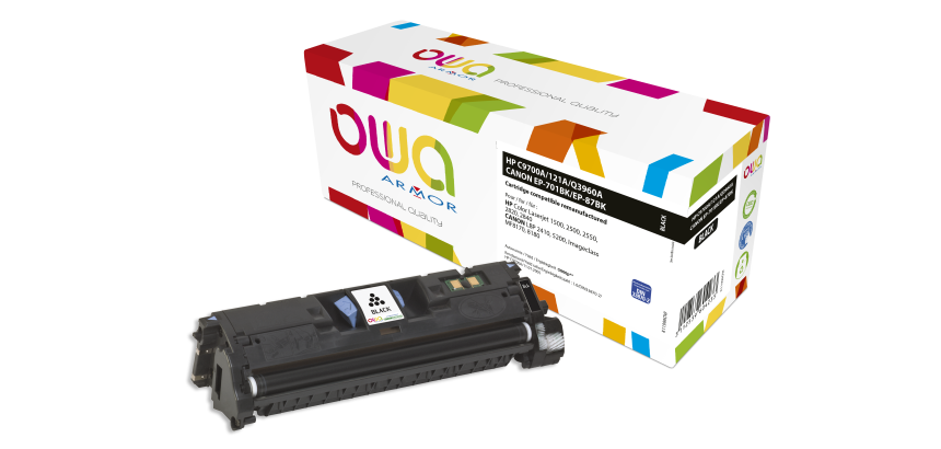 Toner remanufacturé OWA - standard - Noir - pour HP C9700A, Q3960A, CANON 701BK, EP-87BK