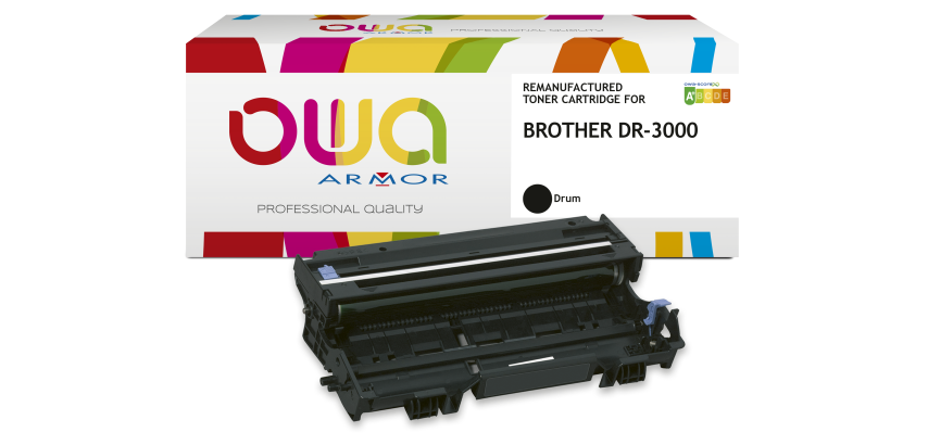 OWA Remanufactured Drum - Standard - Black - for BROTHER DR-3000
