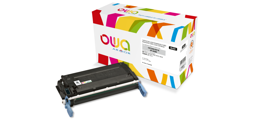 Toner remanufacturé OWA - standard - Noir - pour HP C9720A, CANON EP-85 BK