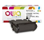 Toner remanufacturé OWA - haute capacité - Noir - pour LEXMARK 12A7362, 12A7462, IBM 75P4303, DELL 595-10002