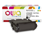 Toner remanufacturé OWA - haute capacité - Noir - pour LEXMARK 12A7362, 12A7462, IBM 75P4303, DELL 595-10002
