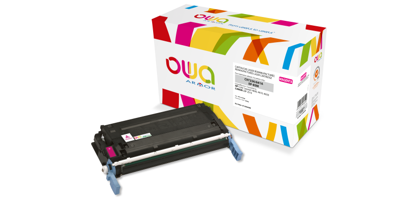 Toner remanufacturé OWA - standard - pour HP C9721A, CANON EP-85 C