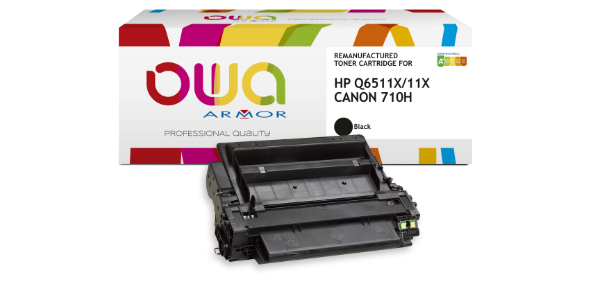 Toner remanufacturé OWA - haute capacité - Noir - pour HP Q6511X, CANON 710H