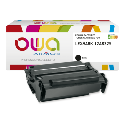 Toner remanufacturé OWA - haute capacité - Noir - pour LEXMARK 12A8325, 12A8425, 12A8644, IBM 75P6051