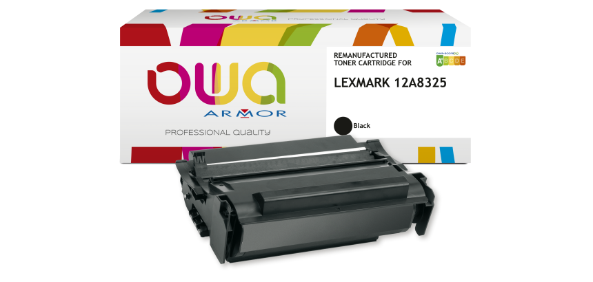 Toner remanufacturé OWA - haute capacité - Noir - pour LEXMARK 12A8325, 12A8425, 12A8644, IBM 75P6051
