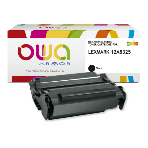 Toner remanufacturé OWA - haute capacité - Noir - pour LEXMARK 12A8325, 12A8425, 12A8644, IBM 75P6051