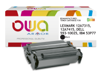 EN_Toner remanufacturé OWA - haute capacité - Noir - pour LEXMARK 12A7315, 12A7415, DELL 593-10025, IBM 53P77