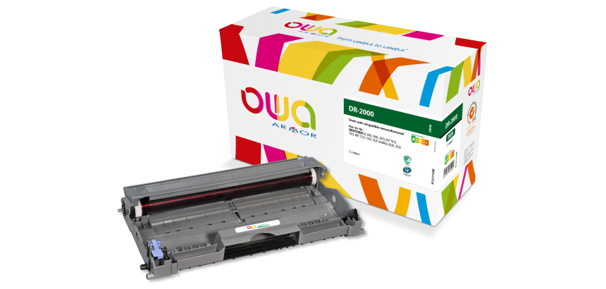 Tambour remanufacturé OWA - standard - Noir - pour BROTHER DR-2000
