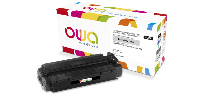 Toner remanufacturé OWA - standard - Noir - pour CANON CARTRIDGE T, FX-8