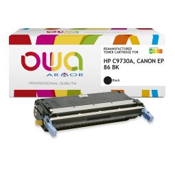 Toner remanufacturé OWA - standard - Noir - pour HP C9730A, CANON EP-86 BK