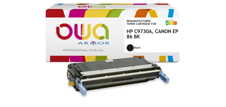 Toner remanufacturé OWA - standard - Noir - pour HP C9730A, CANON EP-86 BK