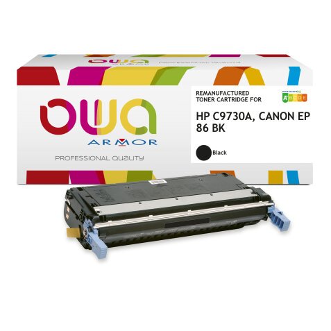 Toner remanufacturé OWA - standard - Noir - pour HP C9730A, CANON EP-86 BK