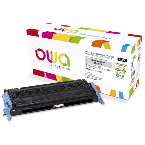 Toner remanufacturé OWA - standard - Noir - pour HP Q6000A, CANON 707BK
