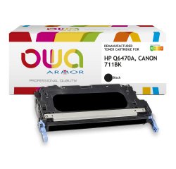 Toner remanufacturé OWA - standard - Noir - pour HP Q6470A, CANON 711BK