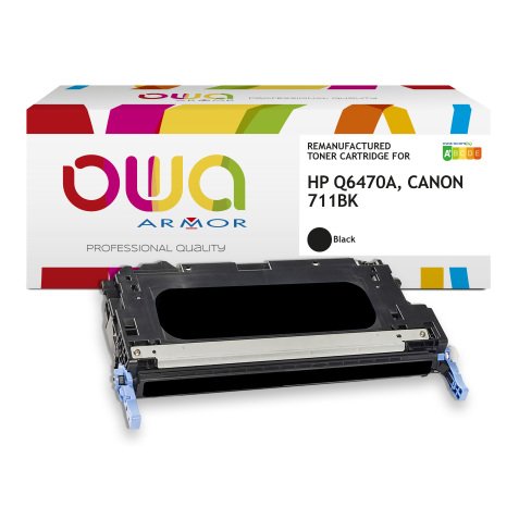 Toner remanufacturé OWA - standard - Noir - pour HP Q6470A, CANON 711BK