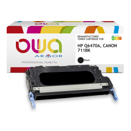 EN_Toner remanufacturé OWA - standard - Noir - pour HP Q6470A, CANON 711BK