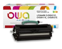 Toner remanufacturé OWA - haute capacité - Noir - pour LEXMARK E450H21E, E450H11E, E450H31E