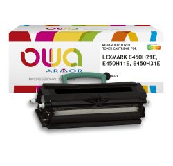 Toner remanufacturé OWA - haute capacité - Noir - pour LEXMARK E450H21E, E450H11E, E450H31E