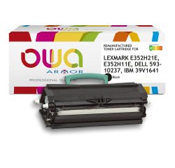 Toner remanufacturé OWA - haute capacité - Noir - pour LEXMARK E352H21E, E352H11E, DELL 593-10237, IBM 39V1641